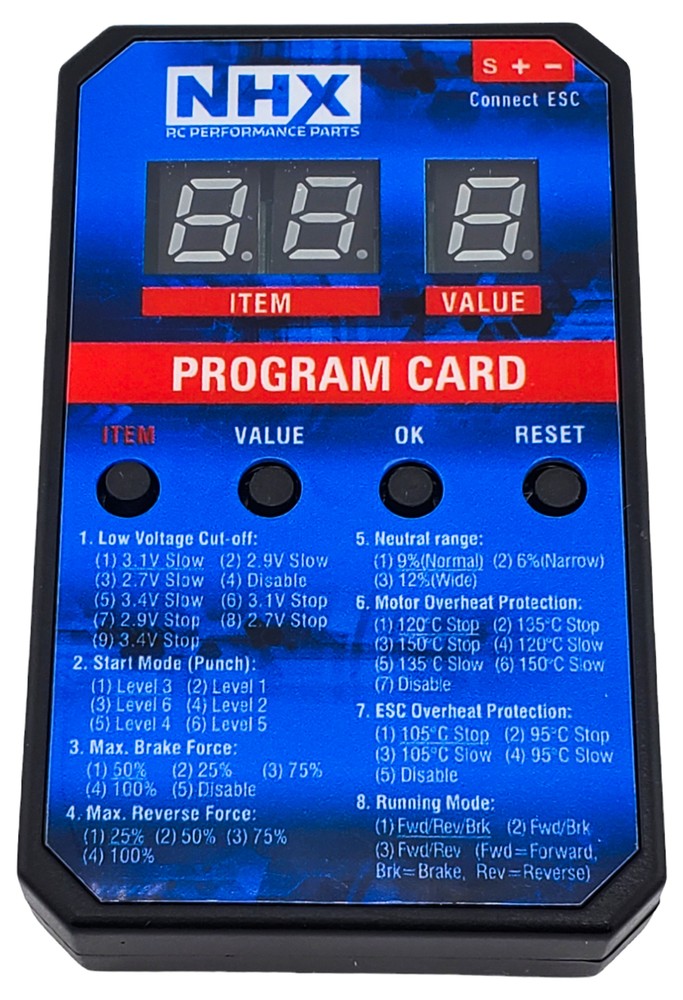 NEW NHX RC Programming Card for Mini 28 Pro Brushless ESC