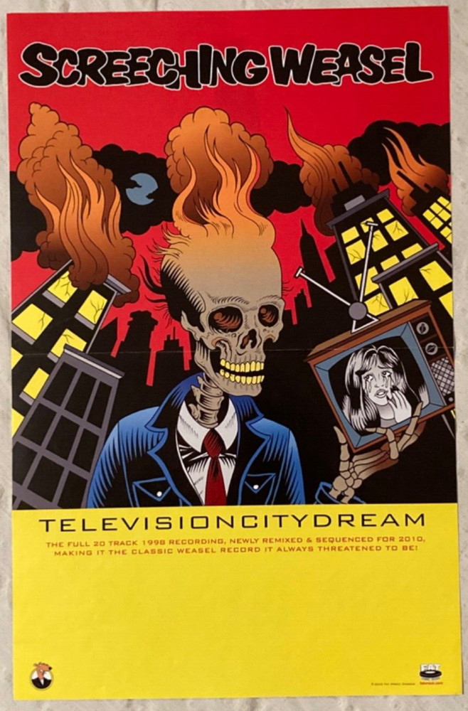 Screeching Weasel 2010 Promo Poster Television City Dream Rerelease E