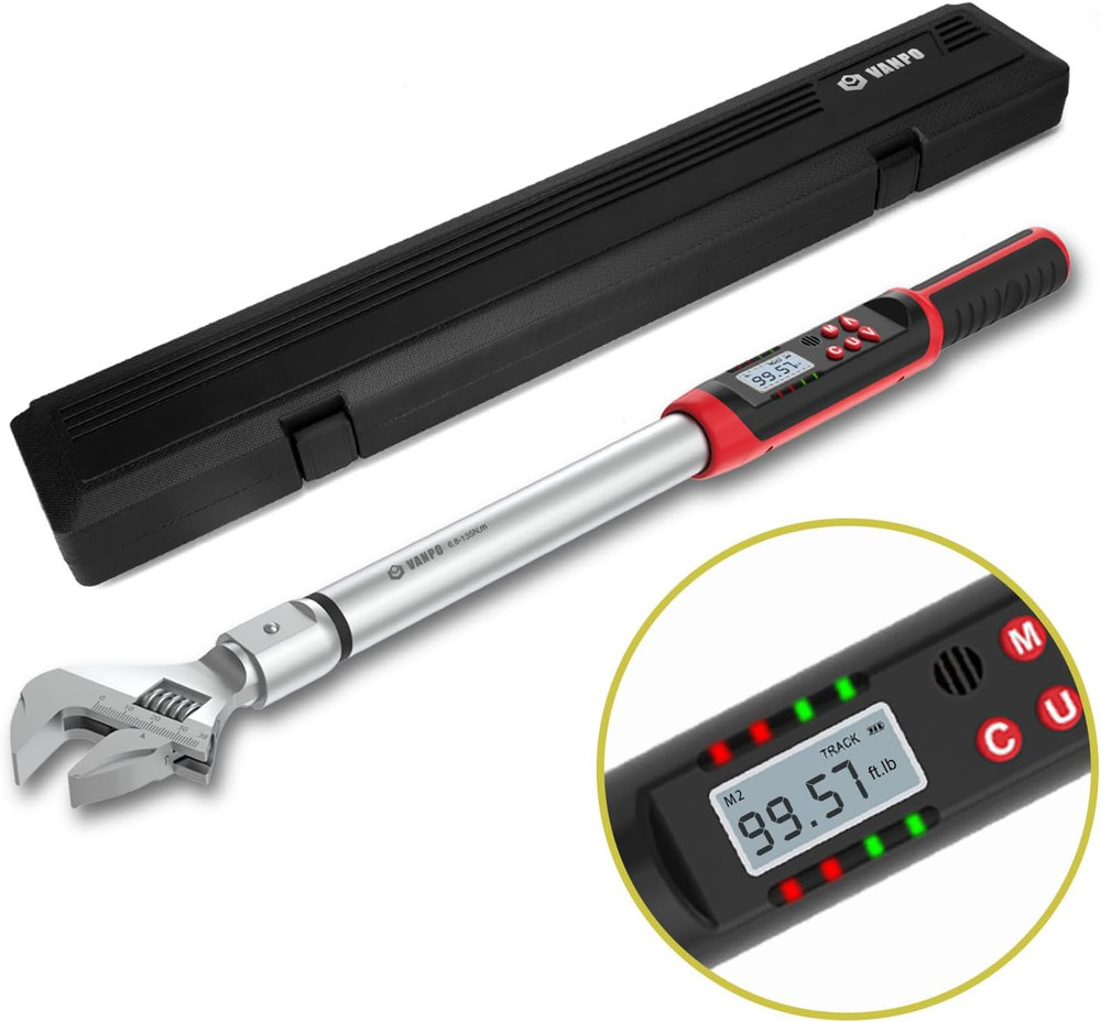 Adjustable Torque Wrench 5-99.6 Ft.Lb with LED/Buzzer for HVAC & Mini Split AC