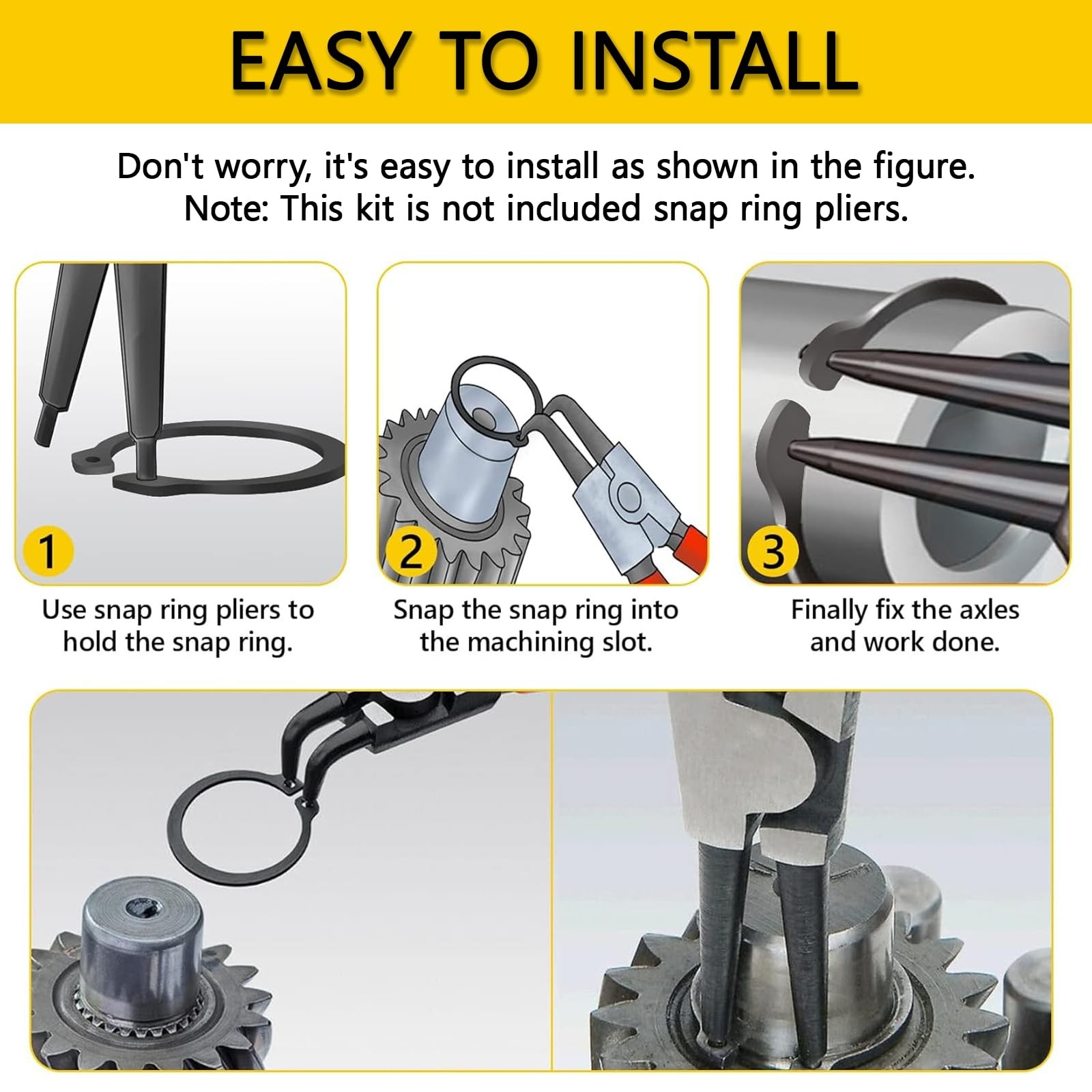 900Pcs C Clips Assortment (M5-M16) and E Black Size:900Pcs