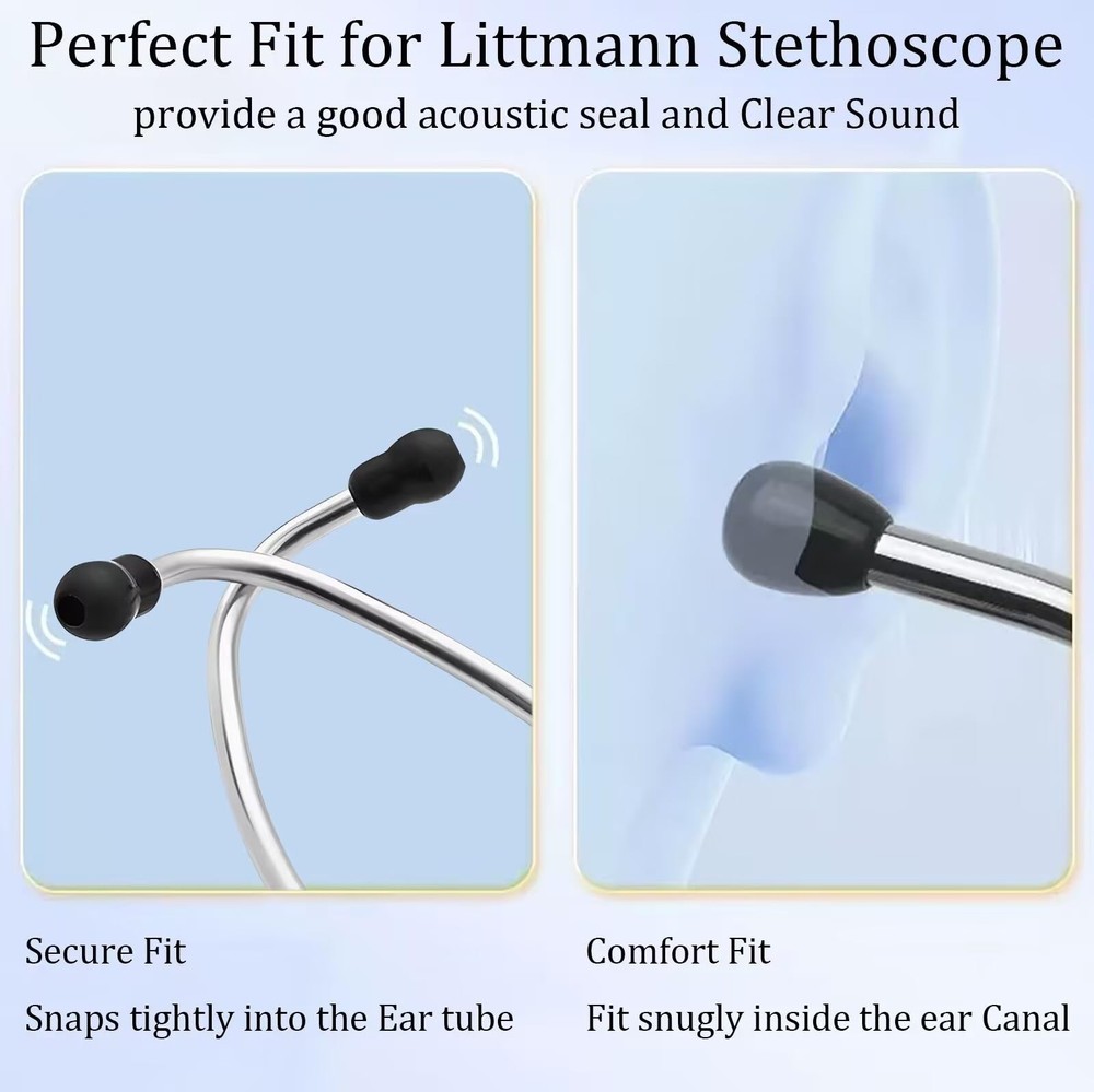 12pcs Soft Stethoscope Ear Tip Piece Replacement for Littmann Stethoscope, 3 ...