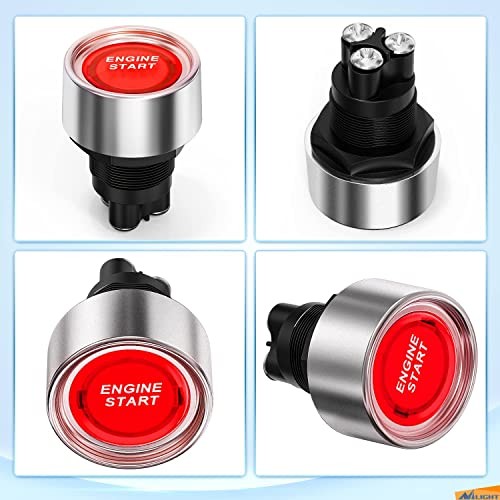 Universal 12V-24V/50A SPST Momentary Start Switch, Push Start Ignition Switch,