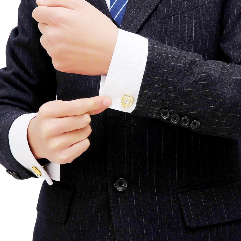 Fashion Men Cufflinks 1 Pair of Shirt Suit Cuff Links Jewelry Rhinestone Classic
