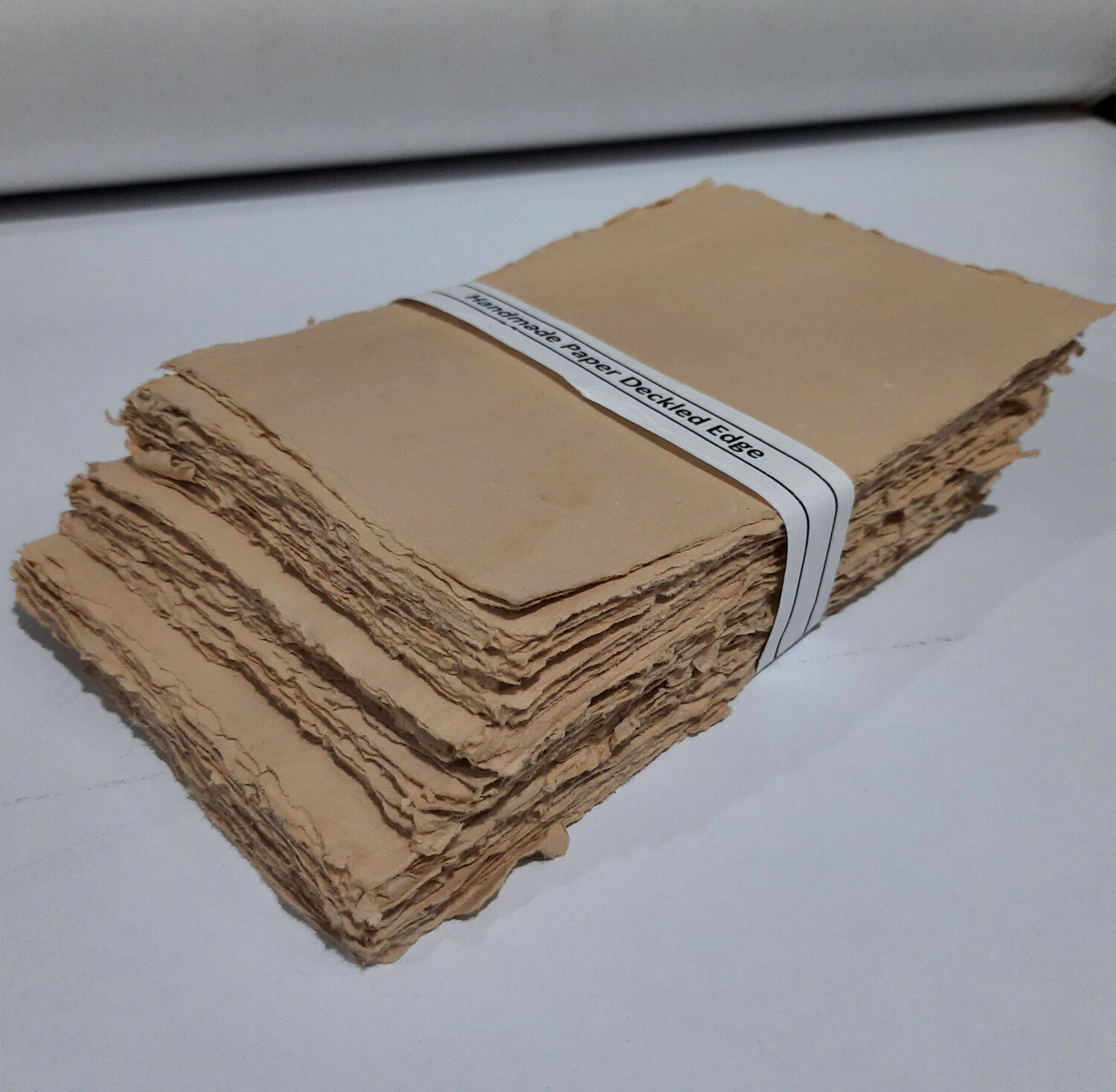 Handmade Paper -100 sheets - All Sizes - BROWN - Deckle Edge - Acid Free Natural