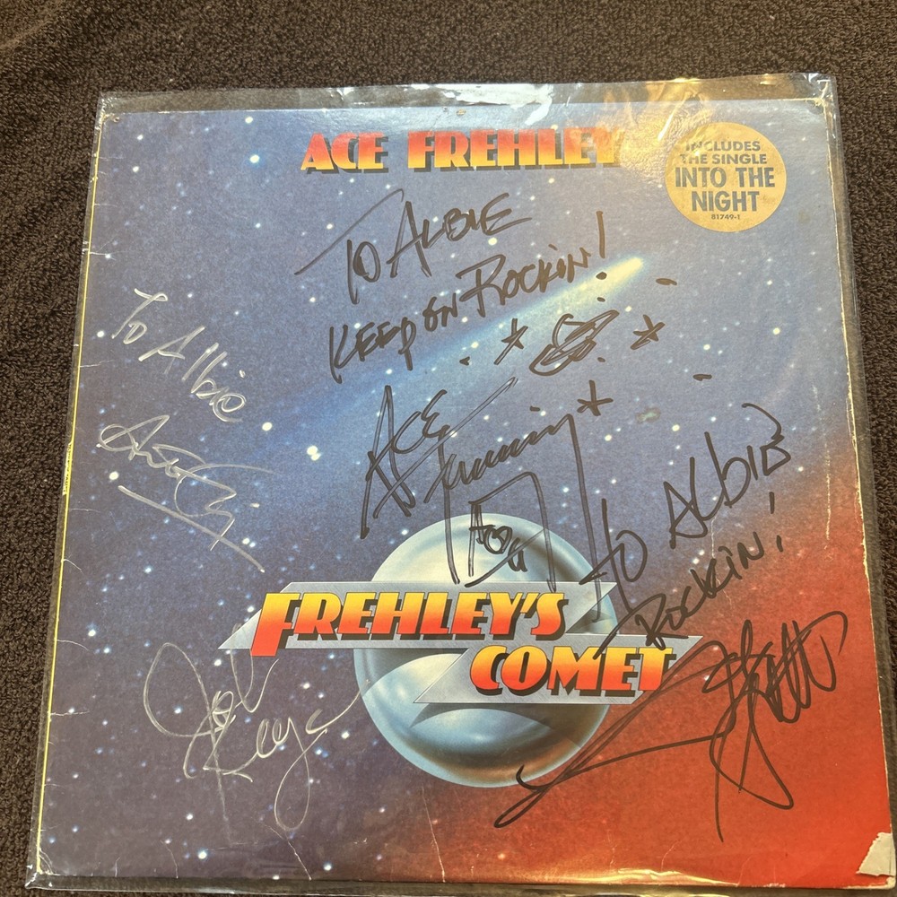 SIGNED FREHLEYS COMET ALL 4 AUTOGRAPHS ACE FREHLEY SIGNED