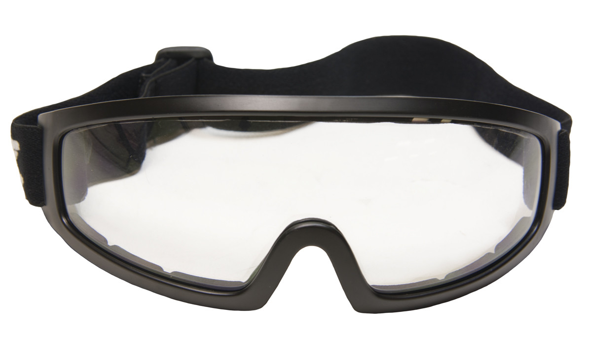 Lunatic Motorcycle Riding Glasses / Goggles Adult - Black - Clear - Single Lens
