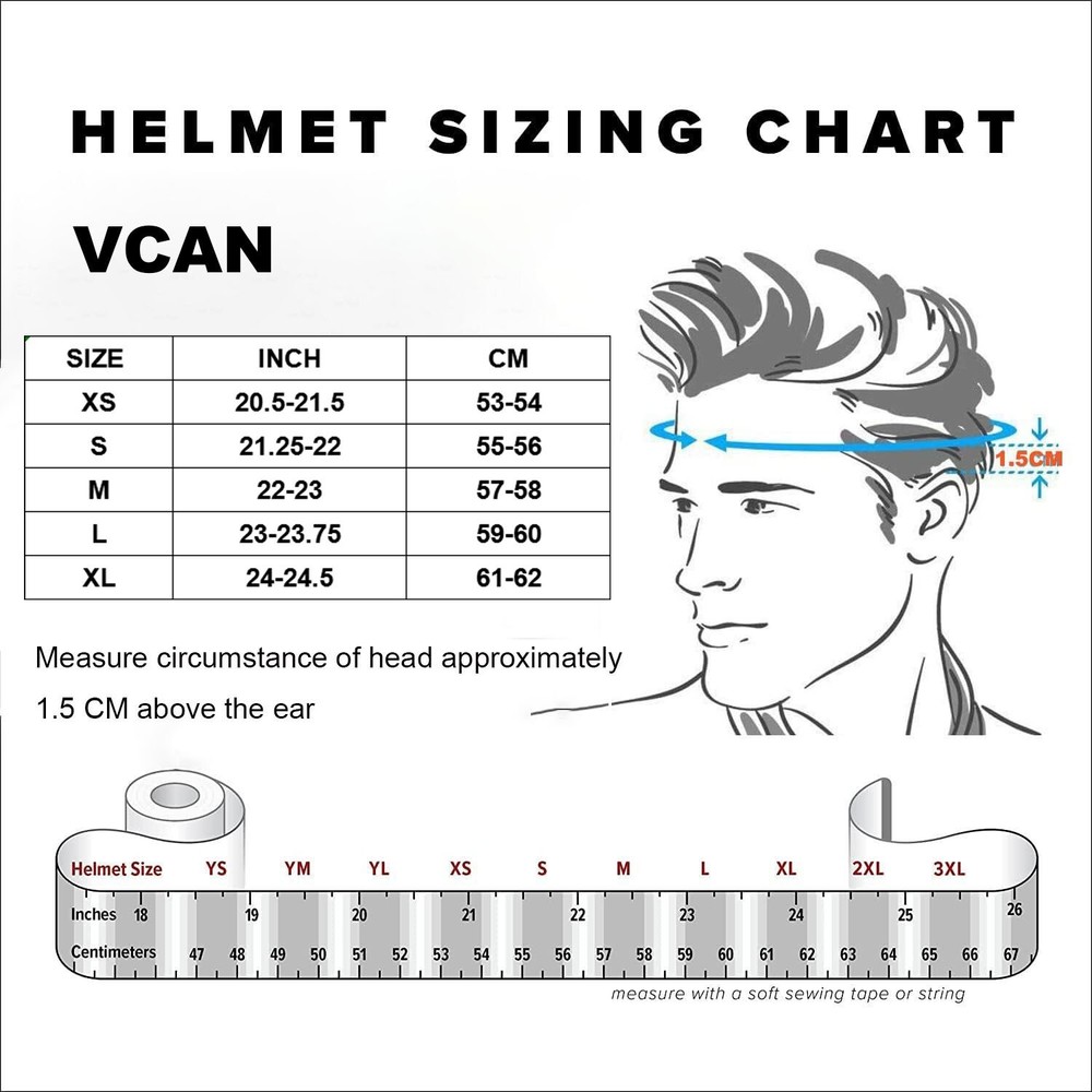 VCAN Bluetooth Integrated Full Face Motorcycle Helmet with Dual Visor