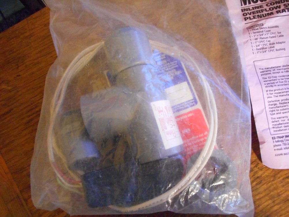 EZ TRAP EZT-225PR INLINE CONDENSATE OVERFLOW SWITCH