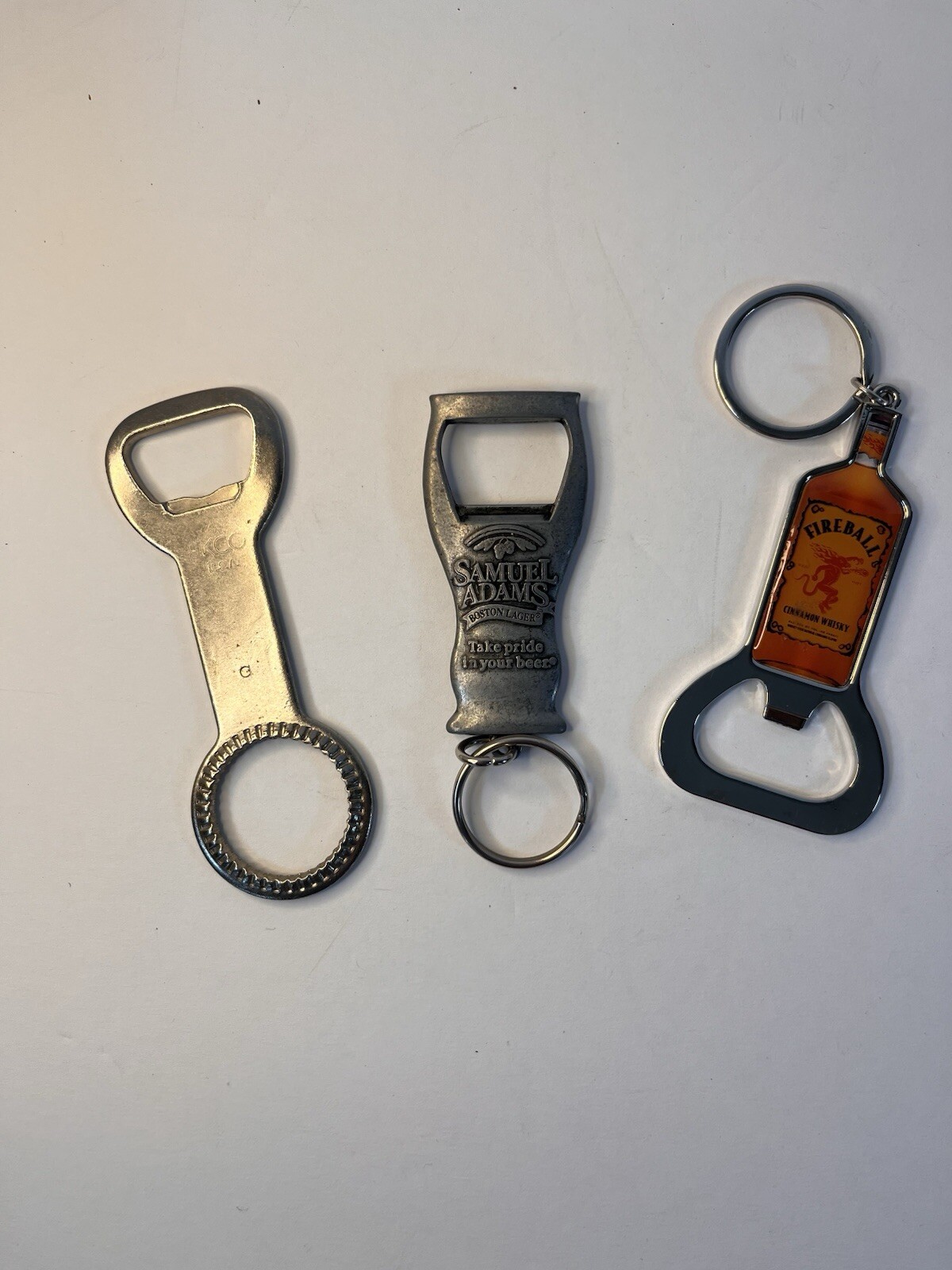Bottle Openers Keychains Novelty Advertising Metal Samual Adams Fireball Ekco
