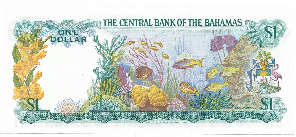 BAHAMAS P-35a 1974 One Dollar CU