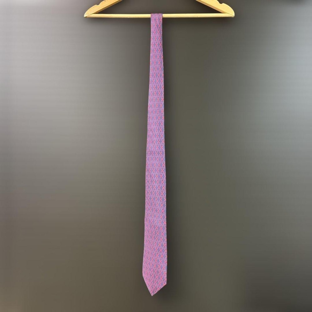 HERMES Tie Red Navy