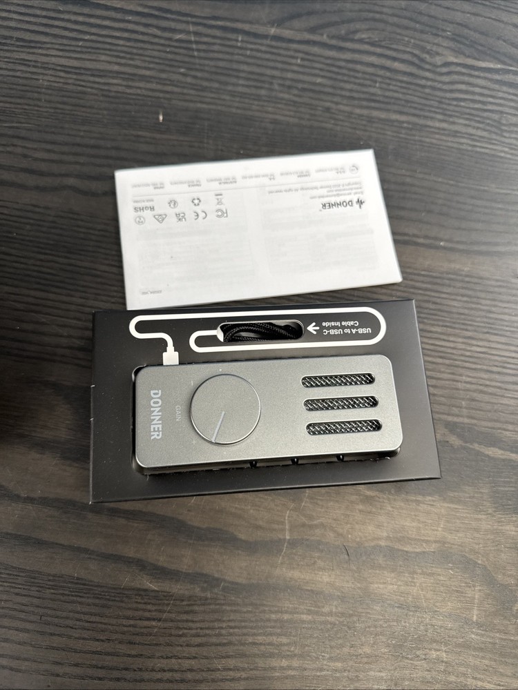Donner Livejack M Grey USB C Charging Audio Interface New