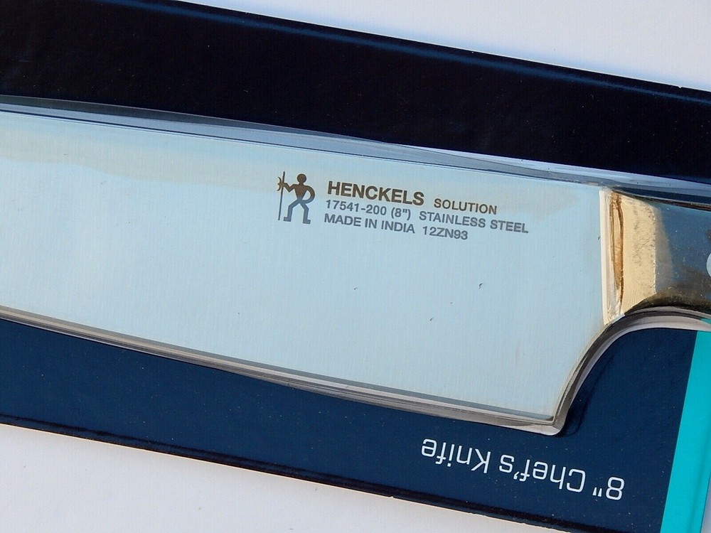 HENCKELS SOLUTION FINE EDGE 8" CHEF'S KNIFE BLACK NEW AUTHENTIC
