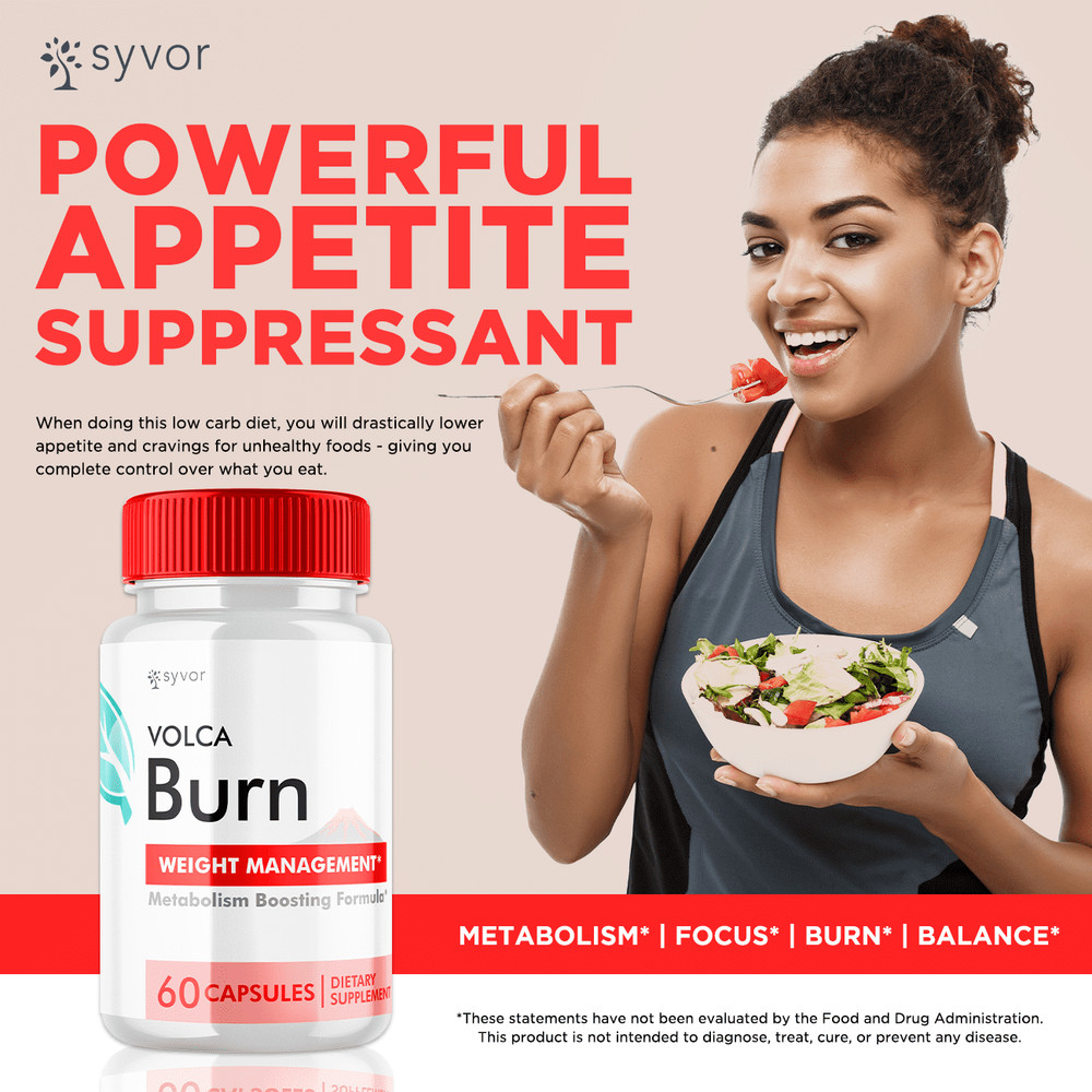 Volca Burn Advanced Formula Natural Energy & Workout Support Supplement 120 Caps