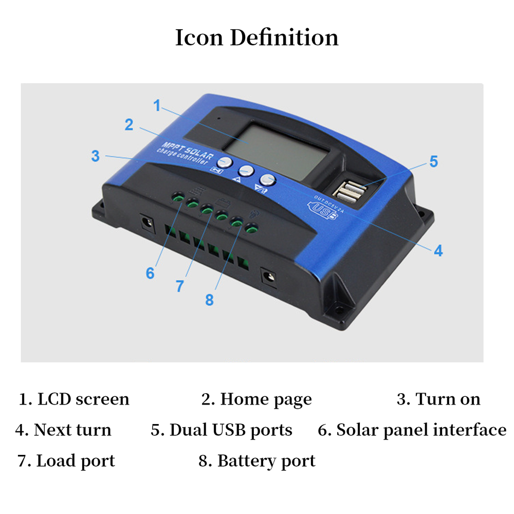 12/24V 10-100A MPPT PWM Solar Charge Controller Regulator Auto Focus Tracking