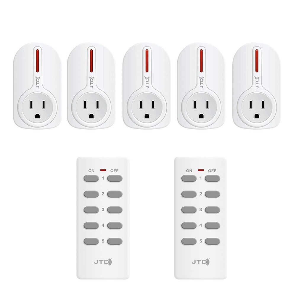 5 Pack Remote Control Outlet Switch - Energy Saving Wireless Plug