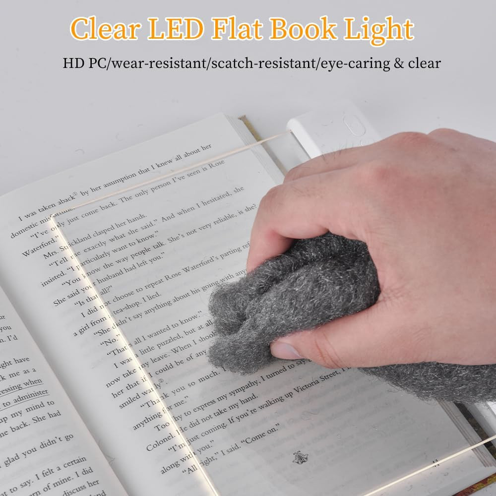 Rechargeable LED Book Light with Timer, Dimmable & 3 Color Options