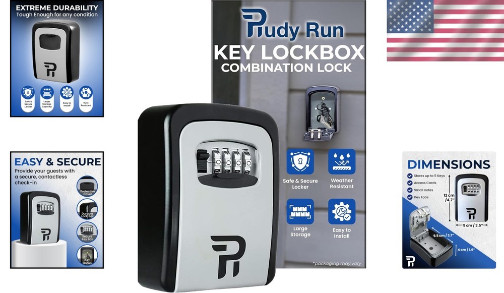 Spacious Key Lock Box with 4-Digit Code - Easy Install for Realtors and Homes