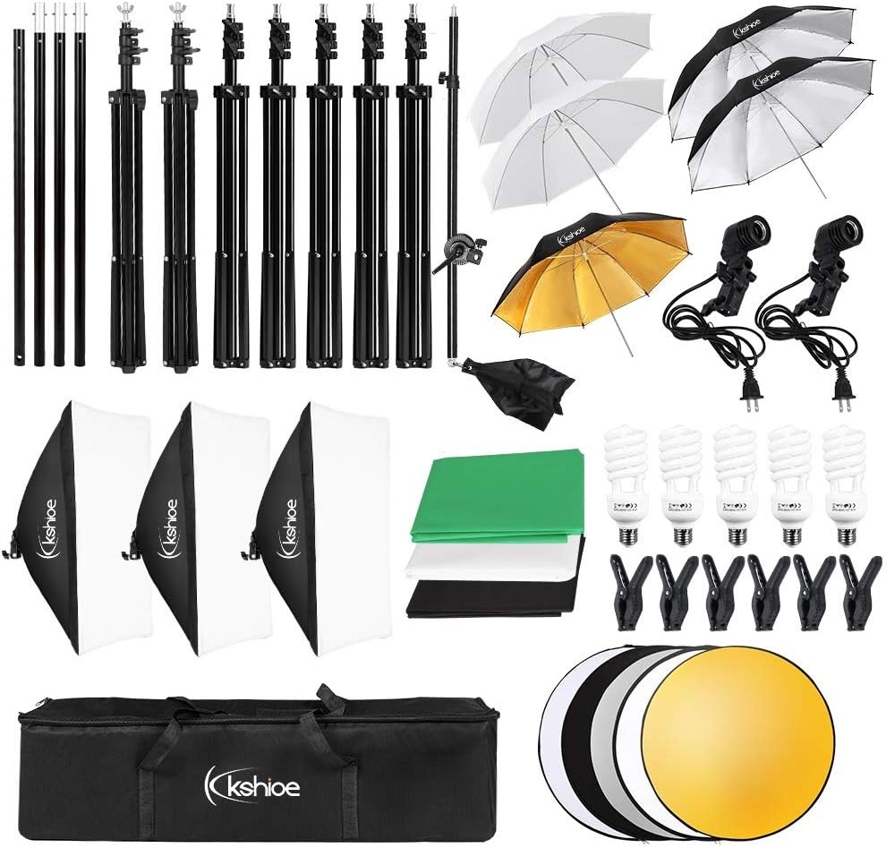 Photography Lighting Kit, Backdrops Stand Support System, Umbrellas Softbox