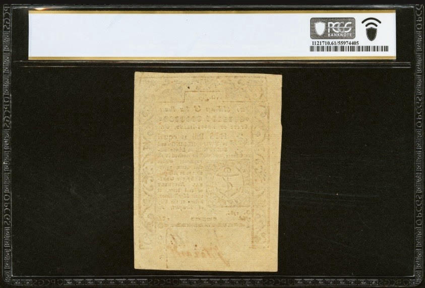 1786 RHODE ISLAND Colonial Currency American Revolution Bank Note RI-293 PCGS 61