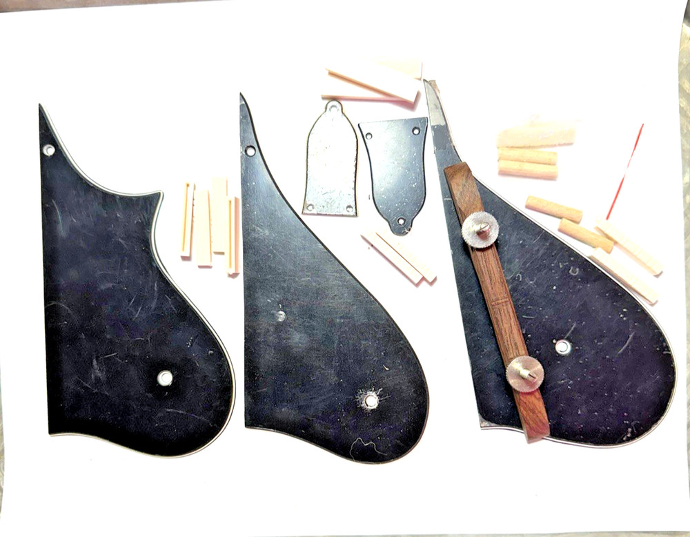 Misc Mandolin Parts, 3 pickguards, bone & plastic nuts, everything pictured. #33