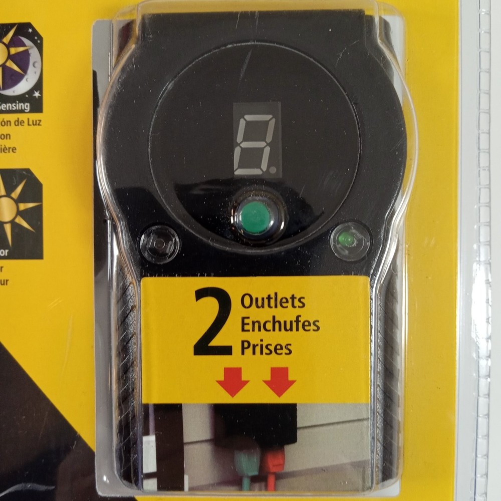 Stanley TM502 Digital Light Timer Select Twin 2-Outlet Photocell Timer