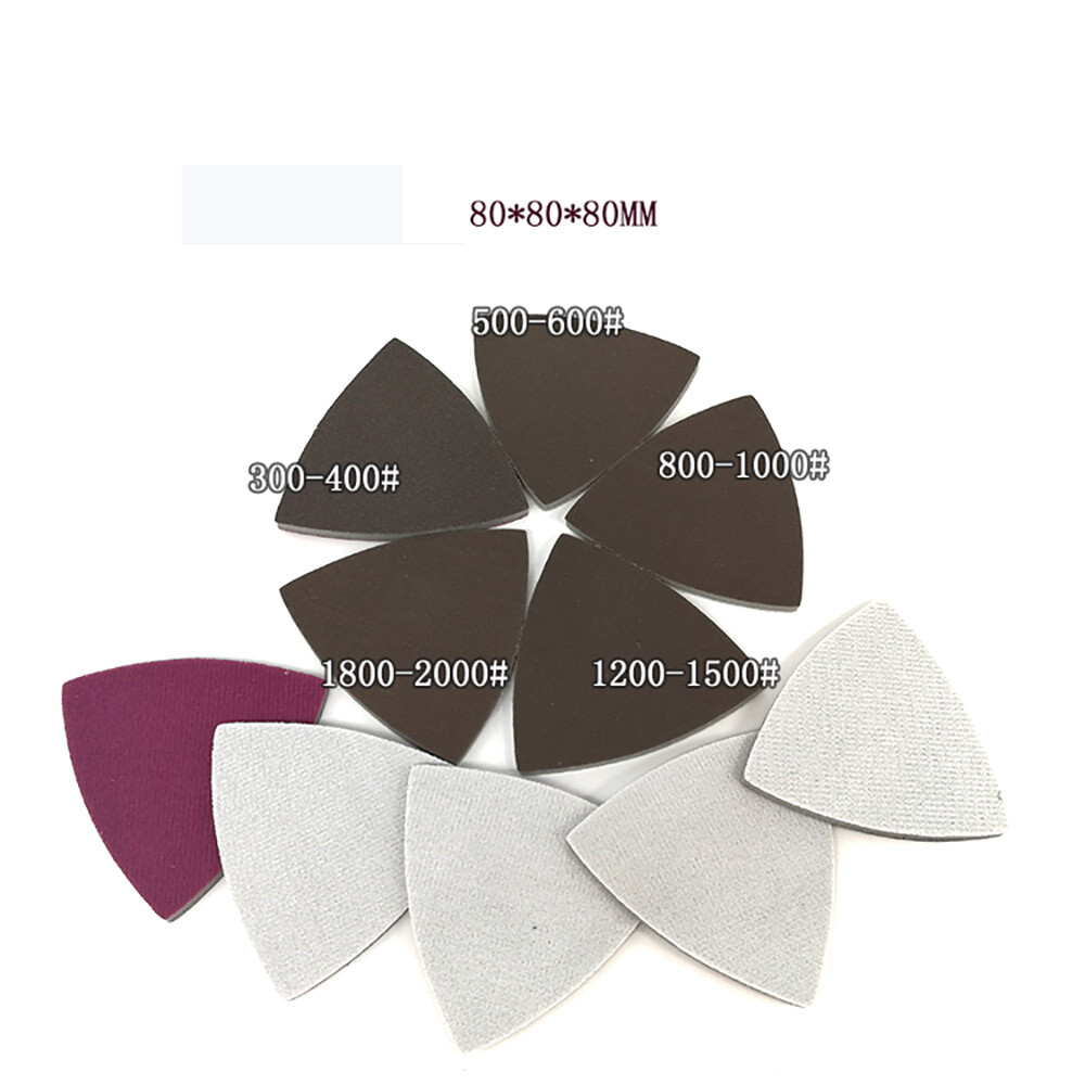 300-3000Grit 80mm Mouse Sanding Sheets Triangular Sponge Sander Pad Wet Dry Sand