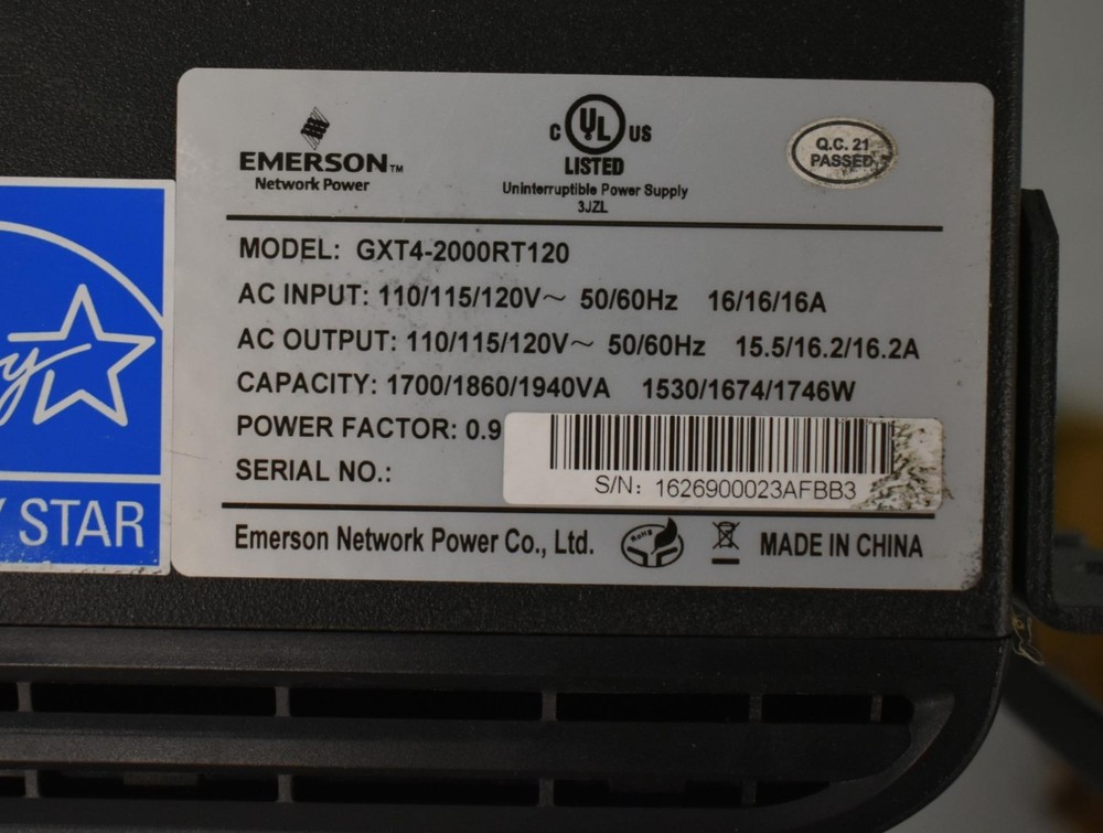 Emerson Vertiv Liebert GXT4, 2000RT120, 120V Double-Conversion Rack/Tower UPS