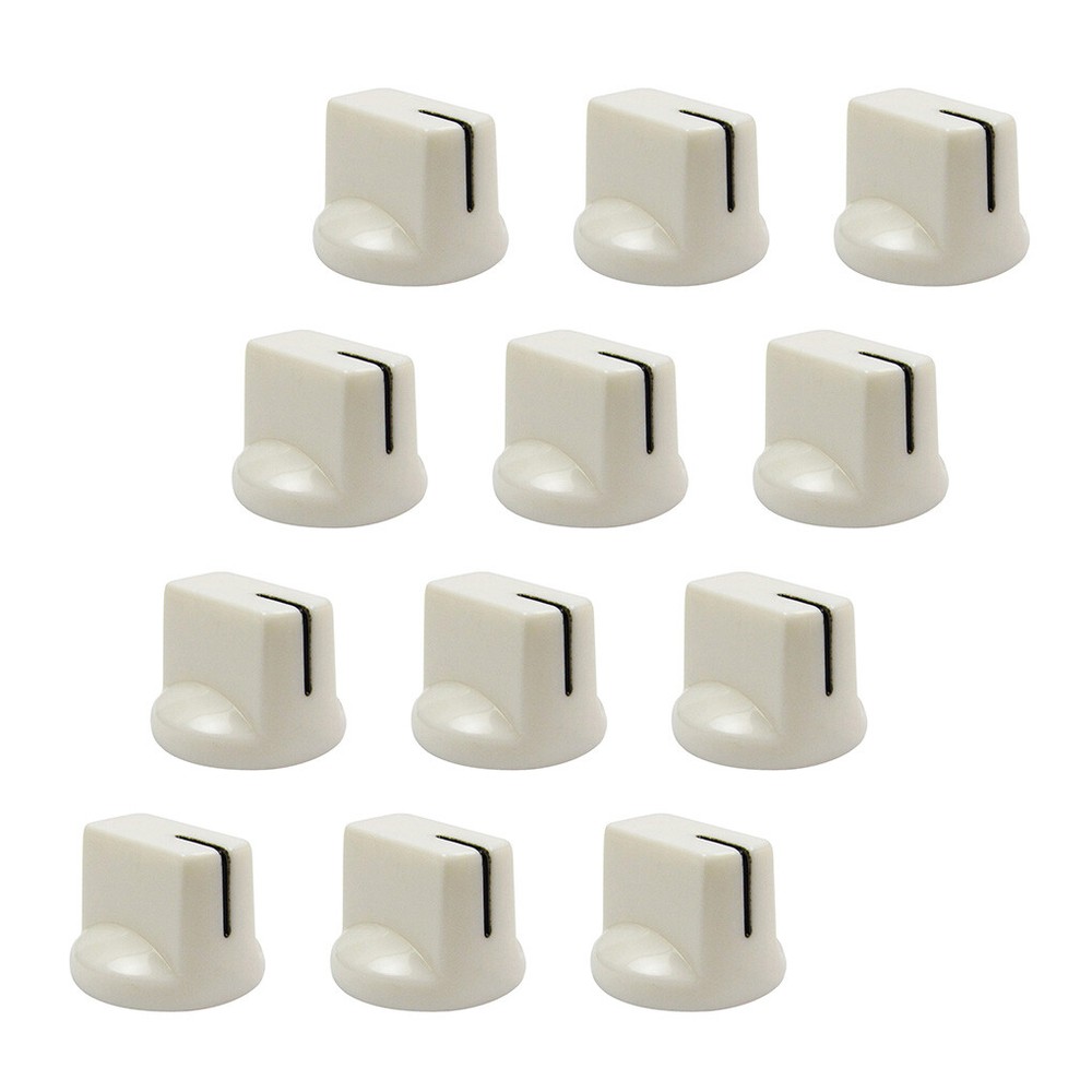 12PCS Plastic Guitar Amplifier Amp Knobs Effect Pedal Pointer Knobs Parts White
