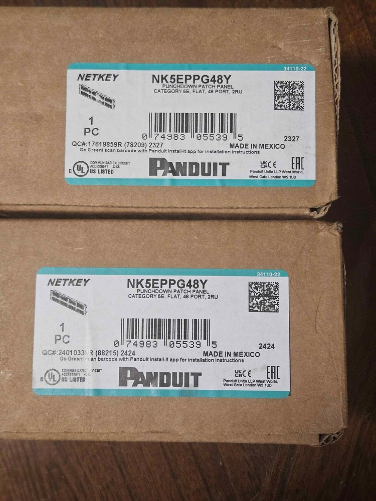 Panduit NetKey 48-Port Cat5e Punchdown Patch Panel NK5EPPG48Y ~STSI