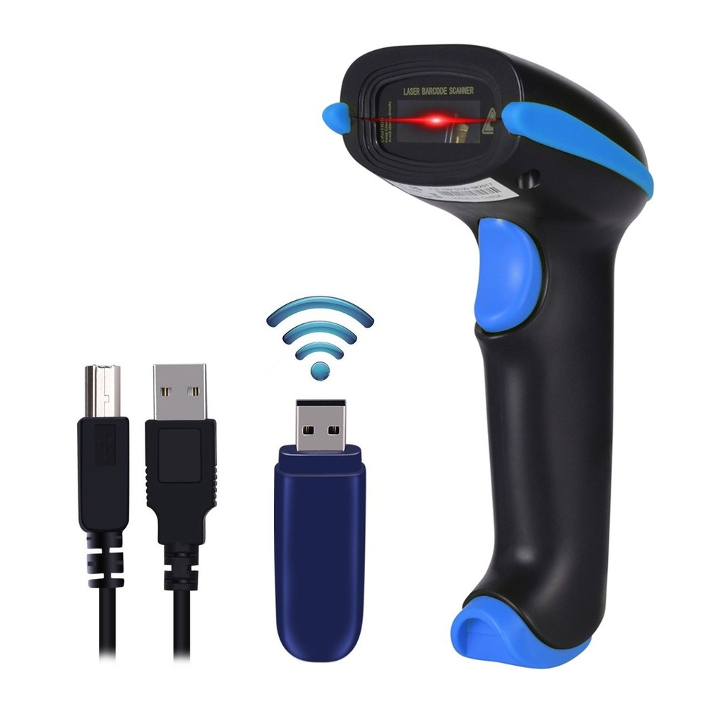 WoneNice 2.4G Wireless Barcode Scanner – 1D Handheld Cordless Barcode Read
