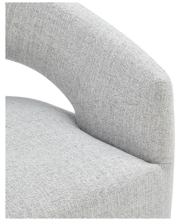 KISLOT Upholstered Barrel Side Dining Chair with Casters, Milk