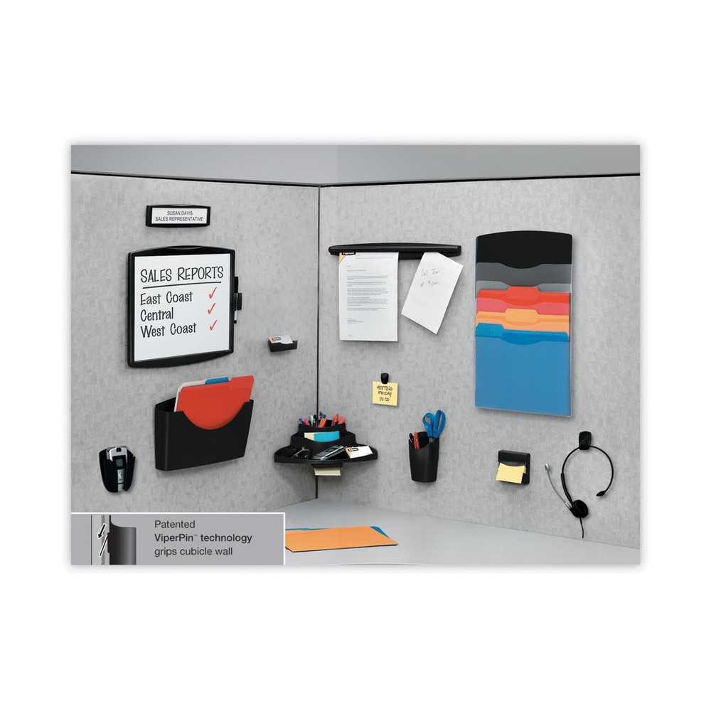 Fellowes® Plastic Partition Additions Nameplate, 9 x 2 1/2, Graphite