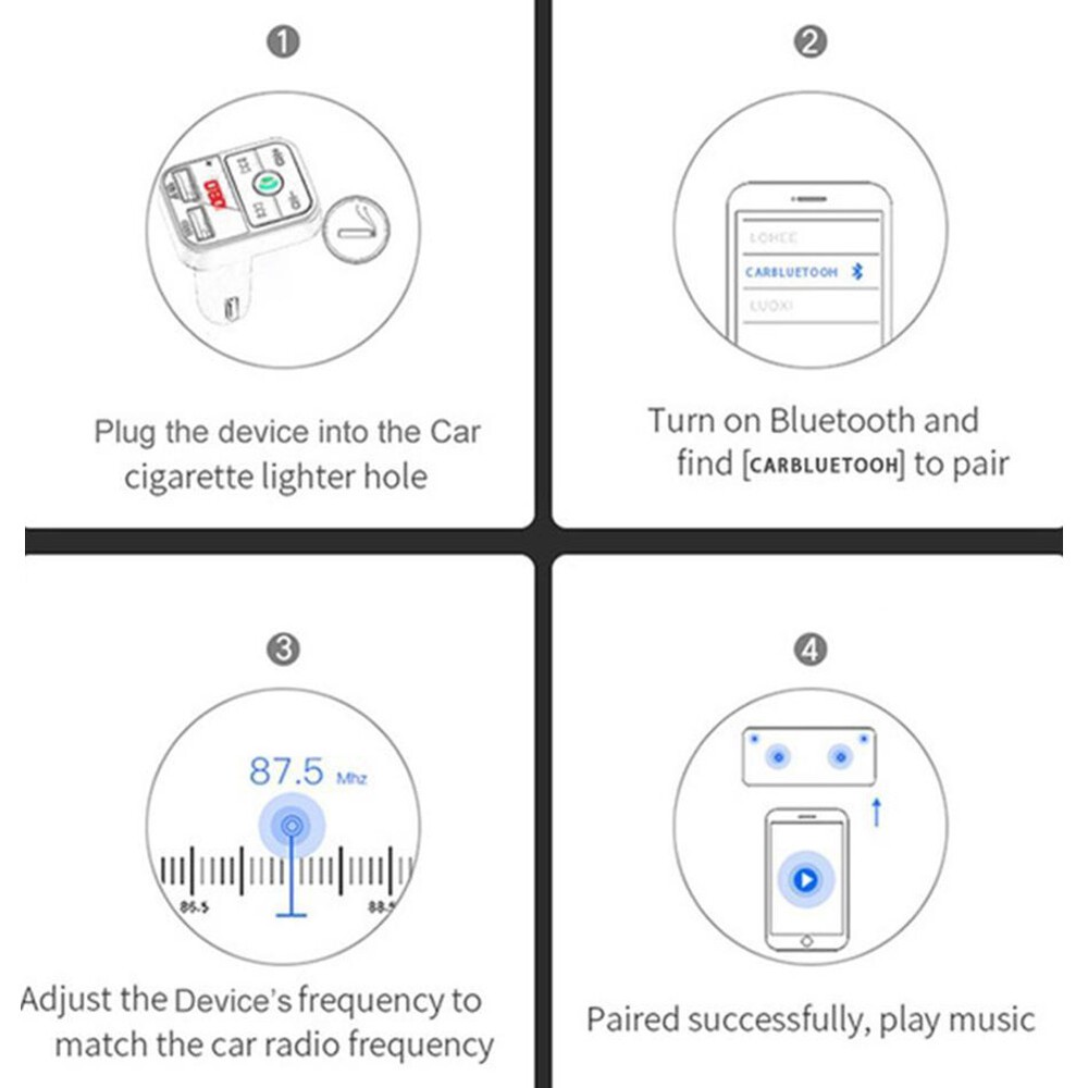 In-Car Bluetooth Hands Free MP3 Player/Phone to Radio FM Transmitter Modulator⇖