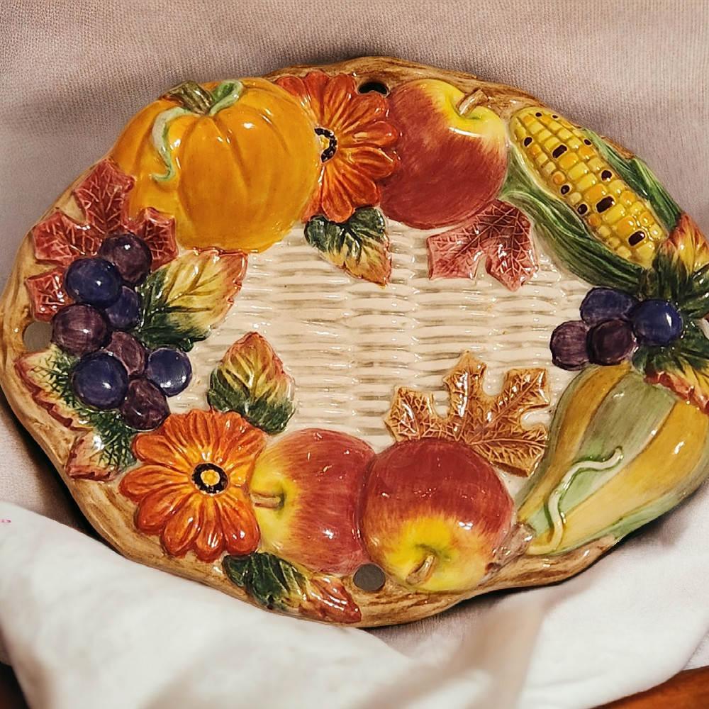 Fitz and Floyd Classics Fruit Tray 7in×5 1/4in Handpainted