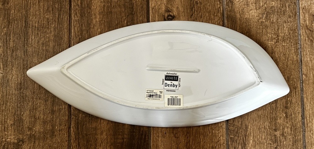 NWT White by Denby Serve Long Serving Dish 20"