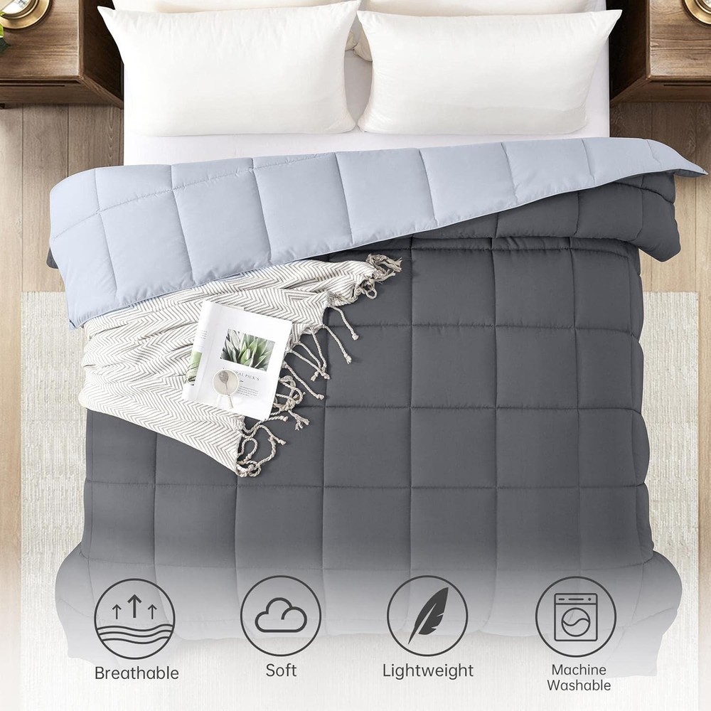 Twin Comforter Duvet Insert- Grey Down Alternative Bed