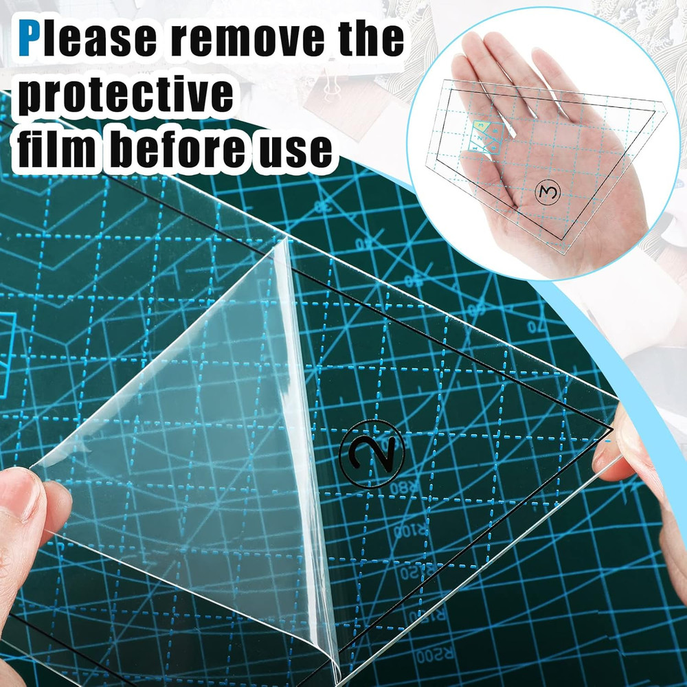 Quilting Template Set Acrylic Cutting Templates 9 X 9 Inch for Patchwork