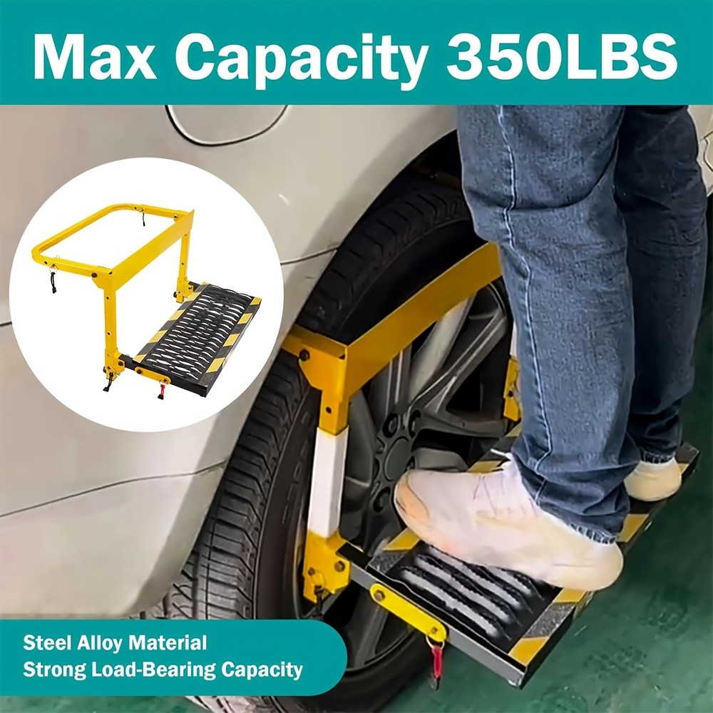 Adjustable Folding Tire Step for Truck Upgraded, SUV RV Heavy Duty Wheel Step