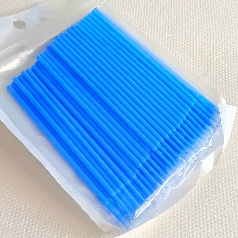 Dental Disposable Micro Applicator Brush Bendable Makeup Eyelash Brushes Blue