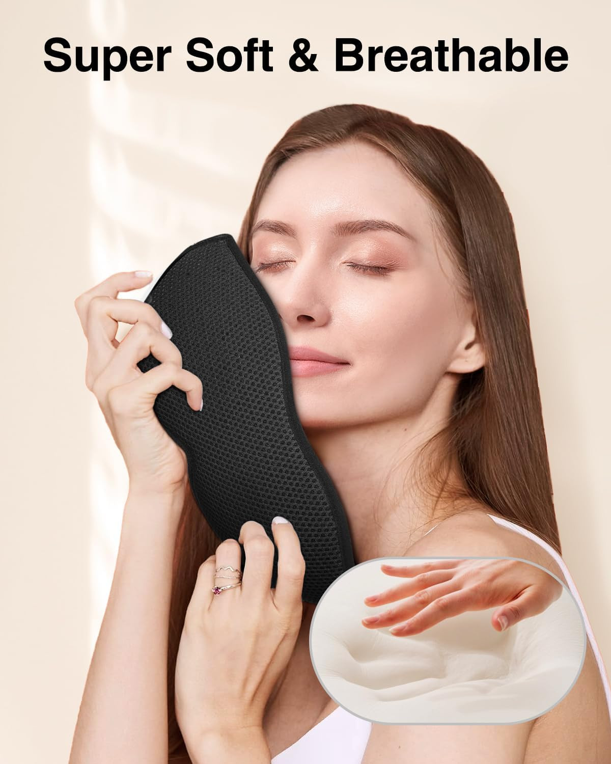 3D Sleep Mask for Side Sleeper Men Women Eye Cover Light Blocking Travel Nap