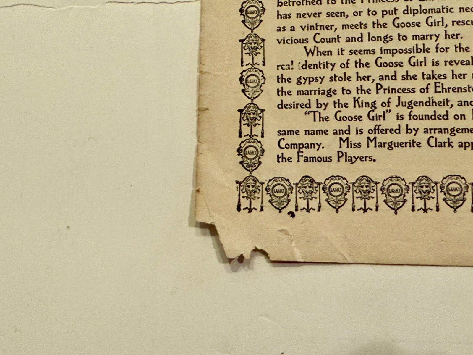 MARGUERITE CLARK ORIGINAL GOOSE GIRL HERALD 1915