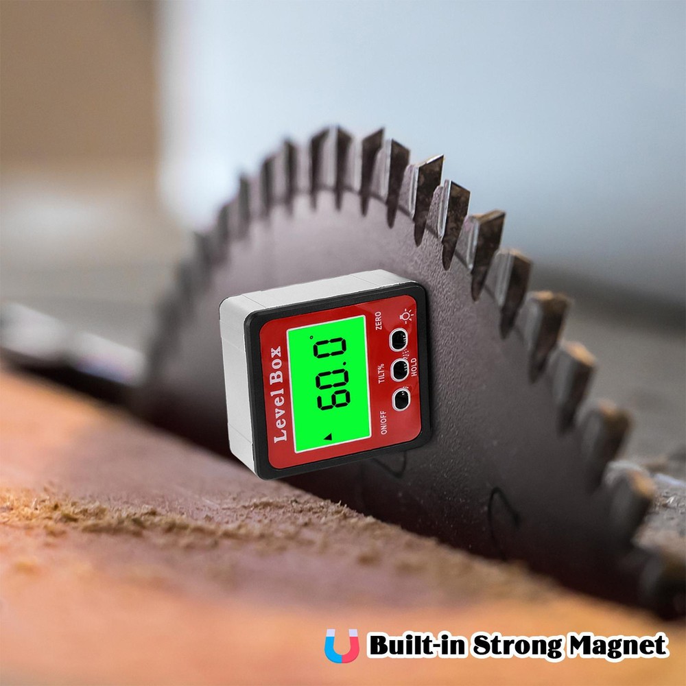 Digital Angle Finder Level Gauge Measuring Tools Magnetic Protractor Box Bevel