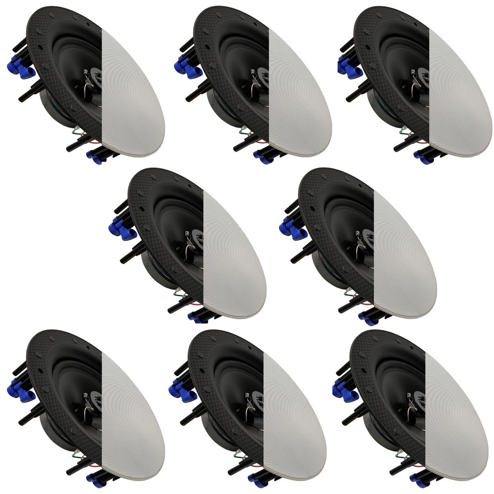 8 Pack - TDX 8" 2-Way Ceiling Wall Home Theater Speaker Flush Mount White New