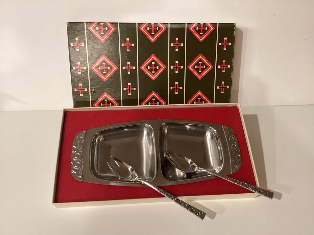 Vintage Condiment  Relish Tray Navaho Pattern