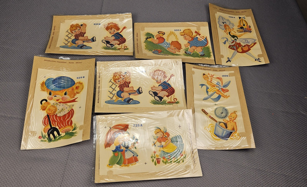 7 vtg duro Decorative Transfers