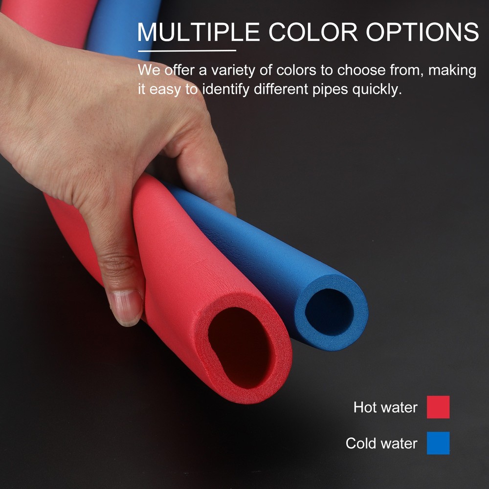 70.9"Length 0.75" ID Pipe Insulation, 2 Pcs 7mm Thickness, Red