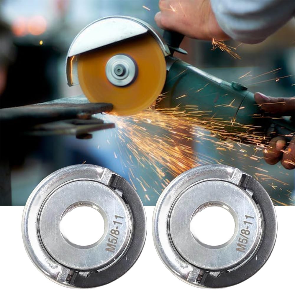2Pcs Angle Grinder Flange Nuts, Quick Change 5/8-11 Grinder Locking Nuts, Qui...