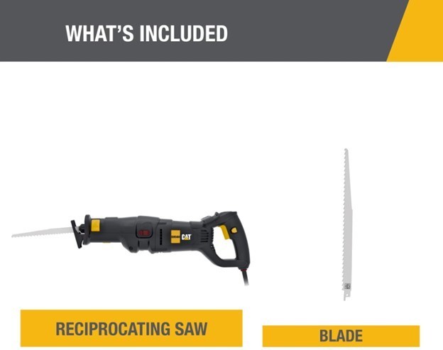 Cat® 12-Amp Corded Reciprocating Saw Variable Speed