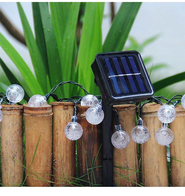 33FT 100LED Outdoor Solar Globe String Lights Bubbles Ball 8 Modes Yard Light